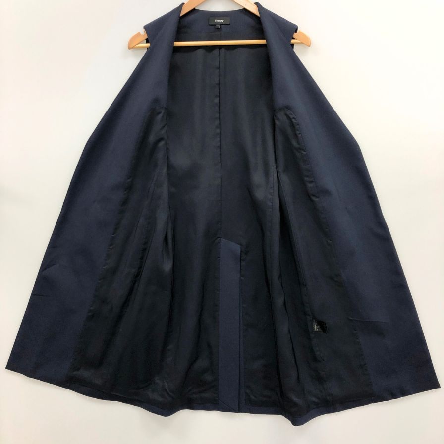 Theory - セオリー ロングジレ ダブルグレー ネイビー サイズ2【AFB8】 中古◇セオリー ロングジレ ダブルグレー ネイビー サイズ2