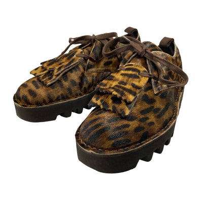 クラークス エンジニアドガーメンツ デザートカーン レオパード ハラコ ブラウン系 総柄 26cm CLARKS × Engineered Garments 約26.0cm【AFD12】