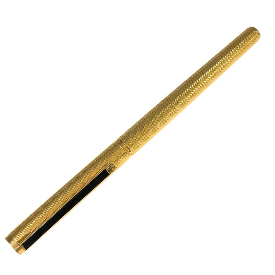 ダンヒル 万年筆 ジェムライン バーレイ ペン先14K ｄロゴ ゴールド Dunhill【AFI18-2】