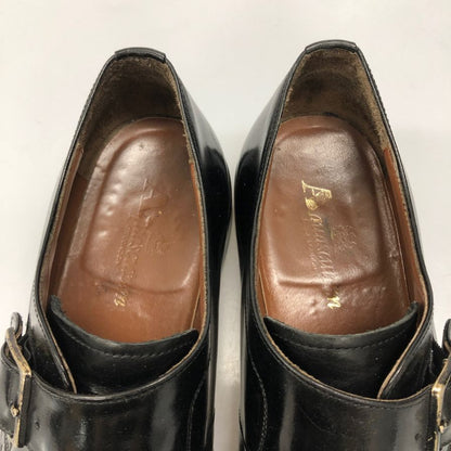 アクアスキュータム レザーシューズ シングルストラップ 日本製 メンズ サイズ26.5cmEEE ブラック Aquasqutum 約26.5cm【AFC2】