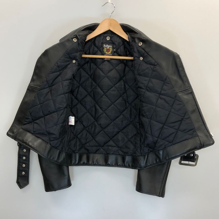 極美品◆ショット レザージャケット ダブルライダース ワンスター 牛革 革ジャン 613UW ブラック サイズS SCHOTT 【AFG1】