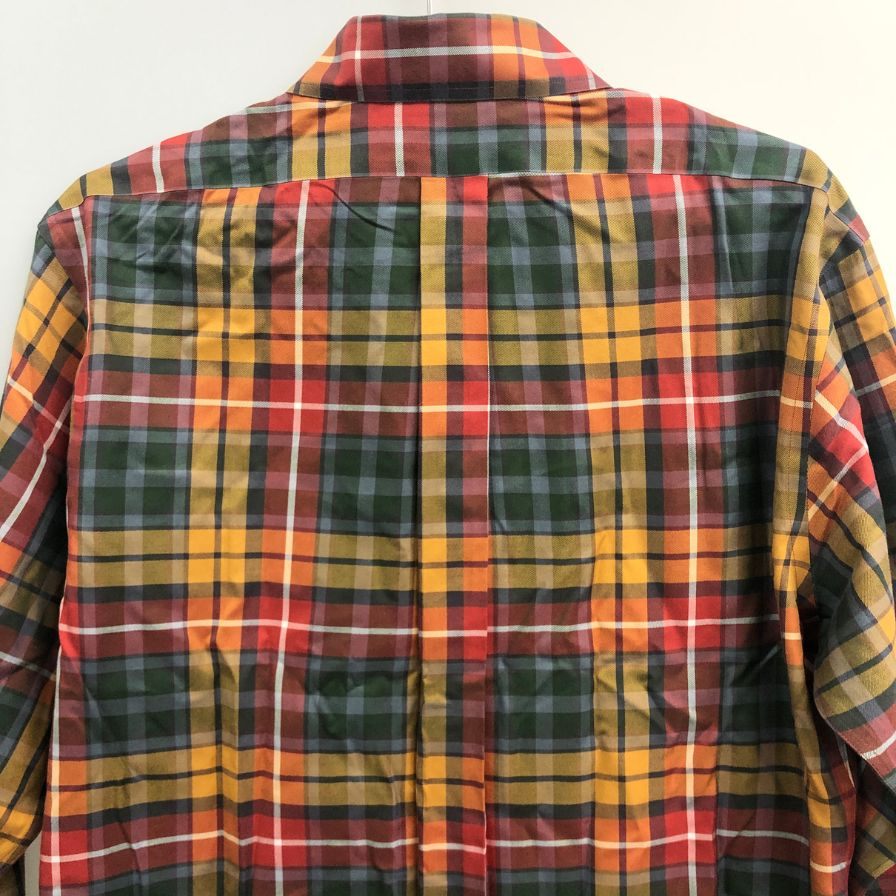 中古◆ブルックスブラザーズ コットンチェックシャツ レッド系 メンズ サイズUS M BROOKS BROTHERS 【AFB14】