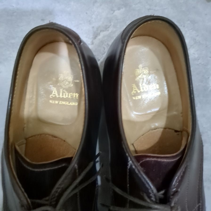 オールデン 54321 Vチップ モディファイドラスト コードバン ダークバーガンディ メンズ サイズUS7.5D Alden ビジネスシューズ 約25.5cm【LA】【中古】