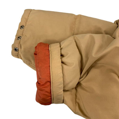 中古◆ザ ノースフェイス ダウンジャケット 茶タグ ビンテージ USA製 ベージュ メンズ サイズL THE NORTH FACE 【AFA12】