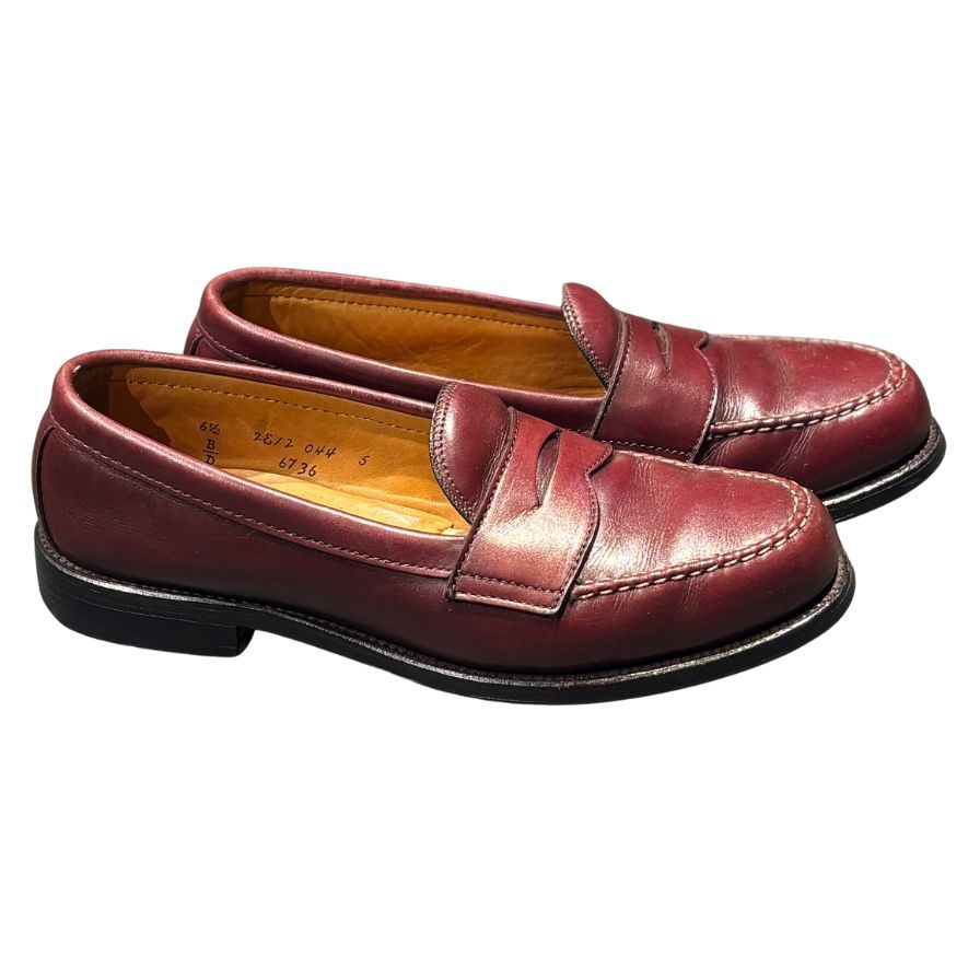 オールデン レザシューズ ペニーローファー 6736 カーフ バーガンディ サイズUS6.5D ALDEN ローファー 約24.5cm【LA】【中古】