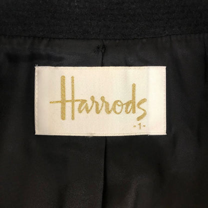 美品◆ハロッズ ロングコート アンゴラ サイズ1 ブラック レディース Harrods 【AFA10】