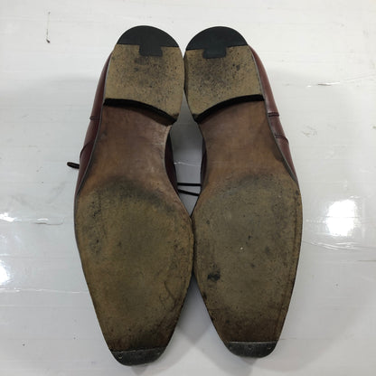 クロケット&ジョーンズ レザーシューズ TRESHAM ブラインドブローグ カーフ バーガンディ メンズ サイズUK9D CROCKETT&JONES 約27.5cm【AFC44】
