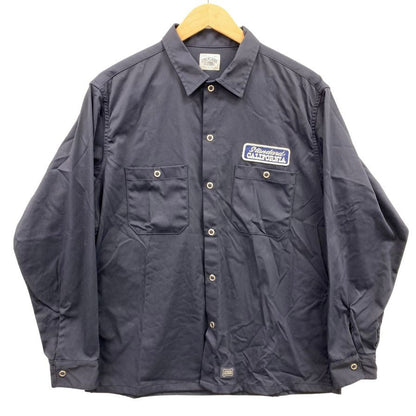 極美品◆スタンダードカリフォルニア シャツ ワークシャツ SD Logo Patch Easy Work Shirt メンズ サイズM ネイビー STANDARD CALIFORNIA 【AFB14】