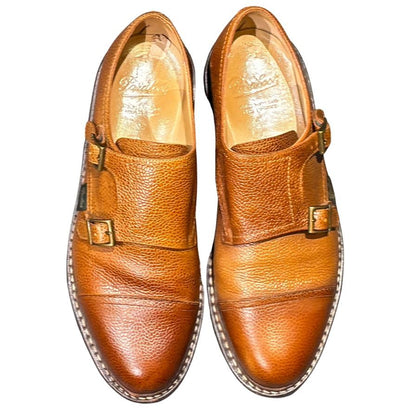 パラブーツ レザーシューズ ダブルモンクストラップ ウィリアム グレインレザー サイズUK7.5 ブラウン Paraboot WILLIAM ビジネスシューズ 約26.0cm【LA】【中古】