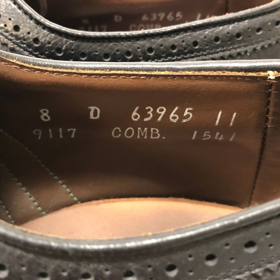 アレンエドモンズ レザーシューズ ロングウィング グレインレザー ブラック メンズ サイズUS8D Allen Edmonds 約26.0cm【TMP1】