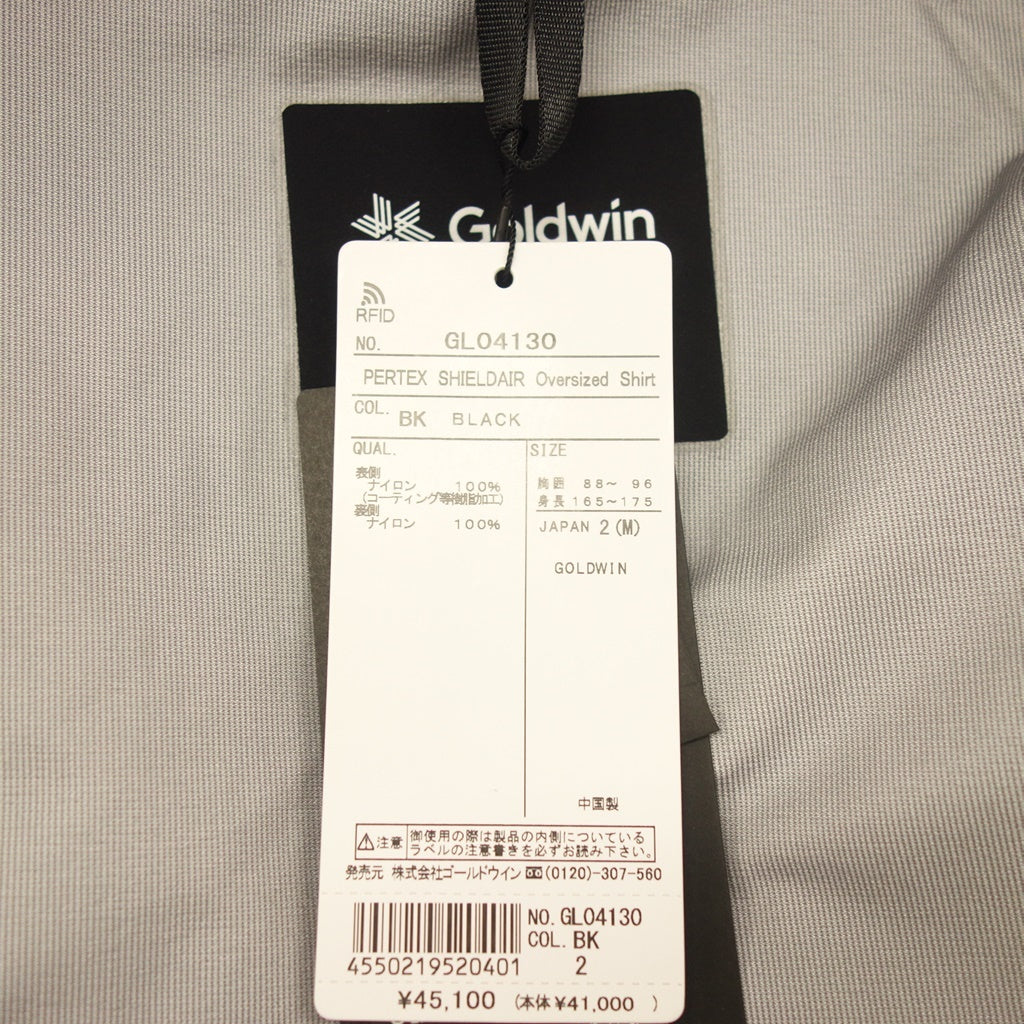 未使用◆Goldwin 长袖衬衫 Partex Shield Air 超大衬衫 GL04130 男士黑色 2 码 Goldwin PERTEX [AFB19] 