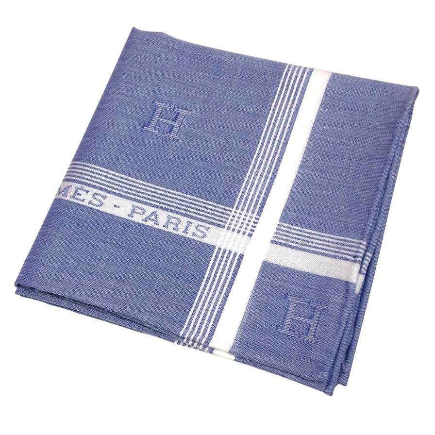 エルメス ハンカチ コットン100% ブルー系 レディース HERMES
