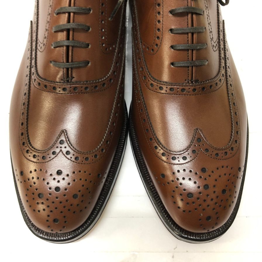ジョンストン＆マーフィー レザーシューズ ウイングチップ クラウン アリストクラフト メンズ サイズ8 ブラウン JOHNSTON & MURPHY 約26.0cm【AFD4】