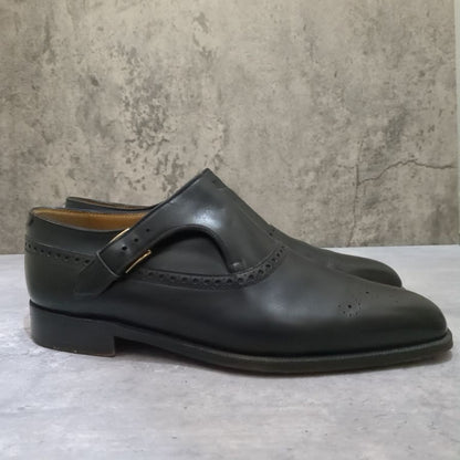 ベルルッティ レザーシューズ シングルモンク 902 ブラック メンズ サイズUK7 Berluti ビジネスシューズ 約25.5cm【LA】【中古】