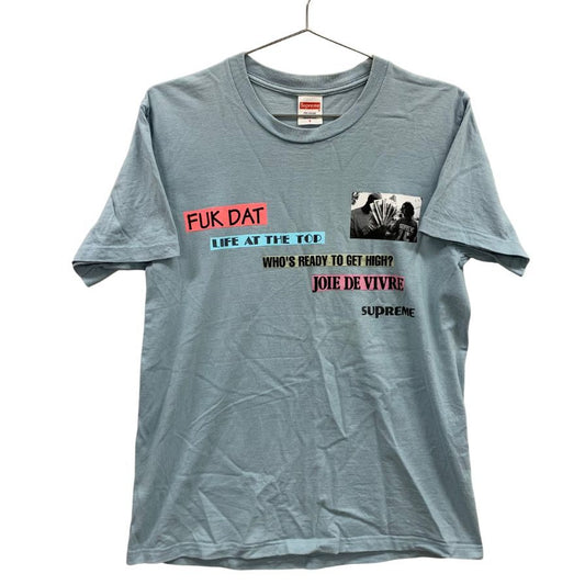 美品◆シュプリーム プリント Tシャツ 22AW Joie De Vivre Tee ブルー系 メンズ サイズS Surpreme 【AFB13】