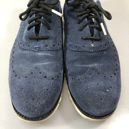 コールハーン ゼログランド C31401  レザースニーカー ウイングチップ オックスフォード スエード ネイビー サイズ7.5 メンズ Cole Haan 約25.0cm【AFC43】
