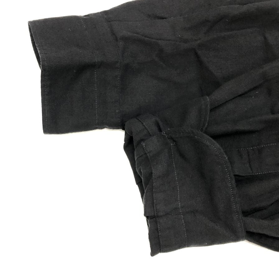 極美品◆コモリ  KHADIコットンWレイヤー コモリシャツ ブラック メンズ サイズ2 C03-02005 COMOLI 【AFB34】