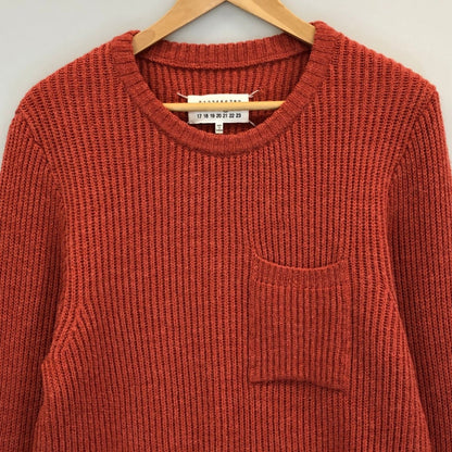 美品◆メゾン マルジェラ ニットセーター ケーブル リブ編み 16AW ポケット S50HA0641 オレンジ系 サイズ M メンズ Maison Margiela 【AFB27】