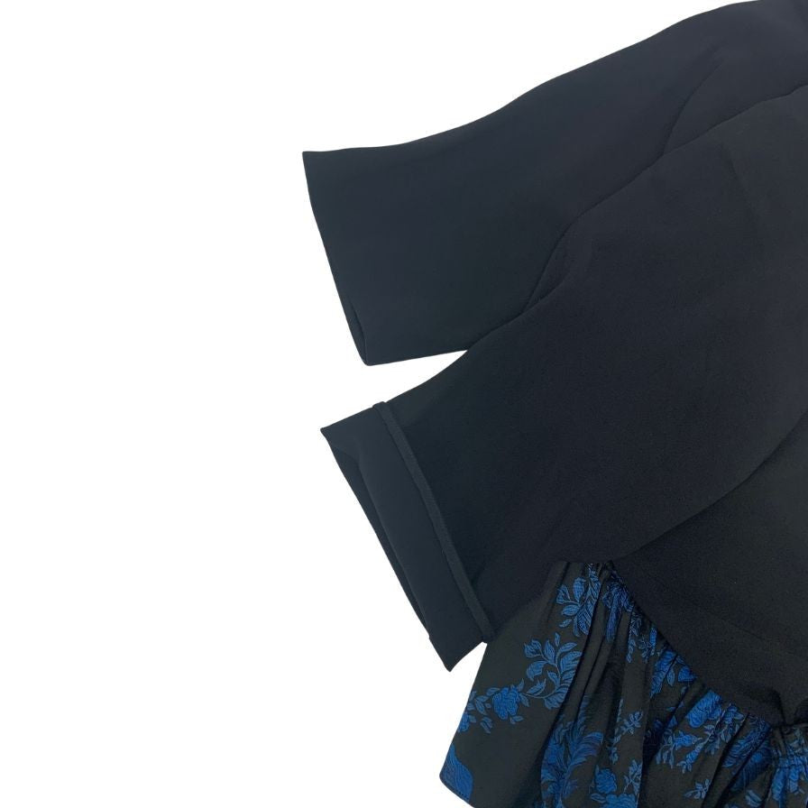 美品◆ステラ マッカートニー ワンピース 長袖 ポリエステル 花柄 切替 ブラック レディース サイズ38 STELLA McCARTNEY 【AFB20】