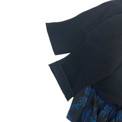 美品◆ステラ マッカートニー ワンピース 長袖 ポリエステル 花柄 切替 ブラック レディース サイズ38 STELLA McCARTNEY 【AFB20】