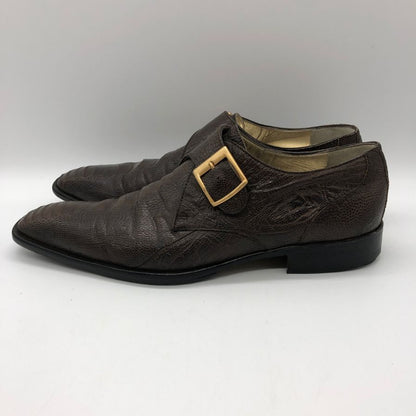 アラウンド ザ シューズ シングルモンク オーストリッチレッグ メンズ ブラウン サイズ40 around the shose 約25.0cm【PTM3】