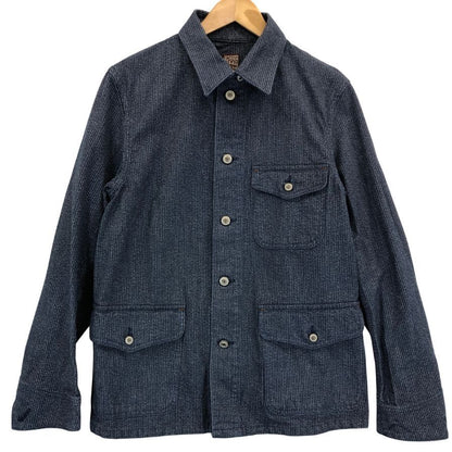 極美品◆ブルードガーメンツ 桃太郎ジーンズ ワークジャケット  メンズ 40 ネイビー BLUED GARMENTS 【AFB3】
