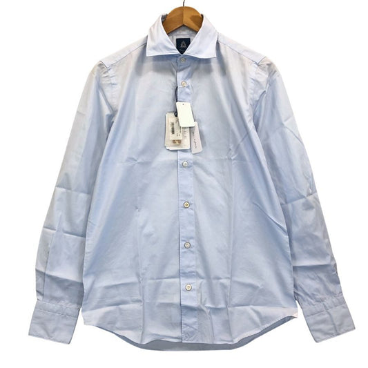 新品同様◆フィナモレ ポプリンシャツ ライトブルー メンズ サイズS FINAMORE 【AFB17】