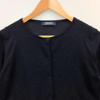 中古◆マックスマーラ ショート丈 七分丈袖 トップス カーディガン ウール 100％ レディース サイズM ブラック S' Max Mara 【AFB11】