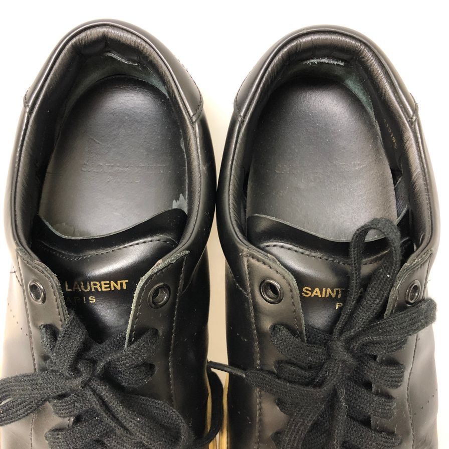 サンローラン レザースニーカー ガムソール 419195 ローカット ブラック 38 メンズ SAINT LAURENT 約23.5cm【AFC8】