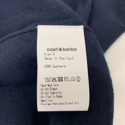 新品同様◆キャッシュ＆バルバ ポロカラーカーディガン ウーステッドカシミヤ 150 サイズ2 メンズ ブラック  IMWSW003 Cash&Barba 【AFB27】