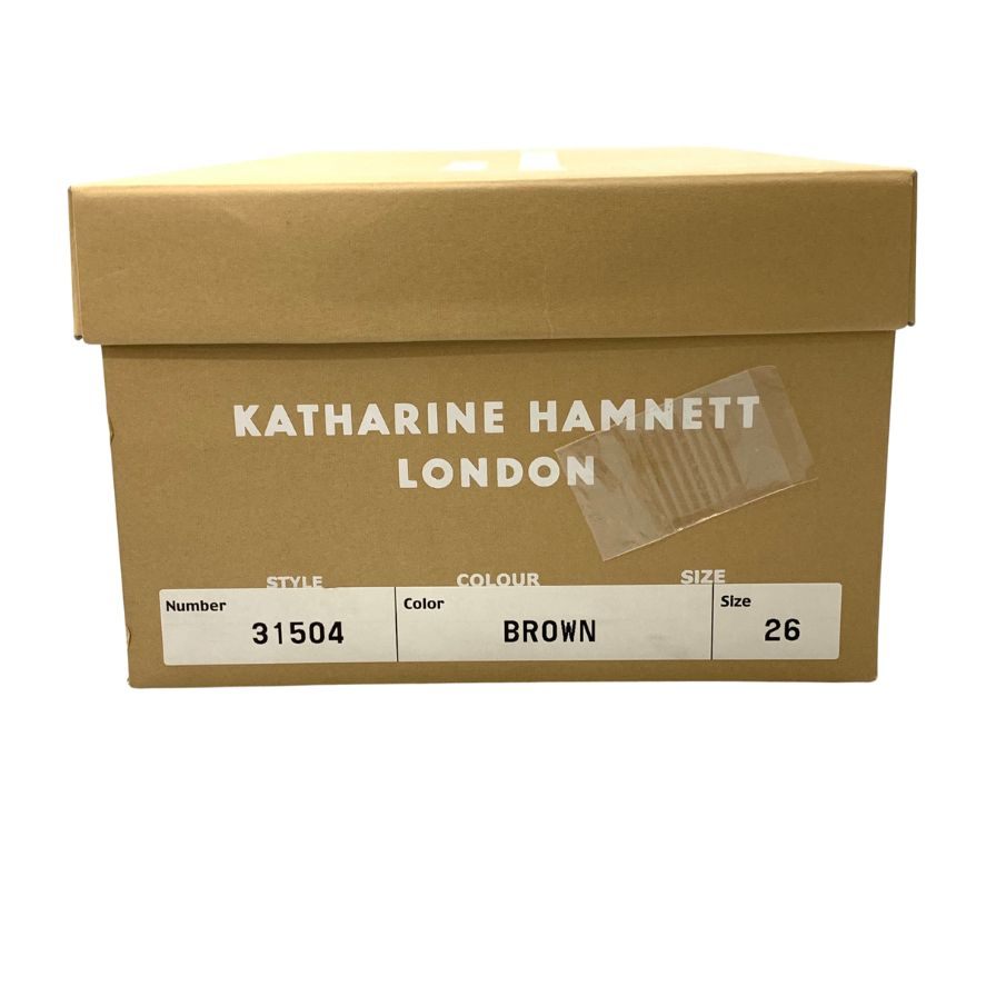 中古◆キャサリンハムネット レザーシューズ 31504 ストレートチップ メンズ サイズ26 ブラウン KATHARINE HAMMNETT【AFD1】