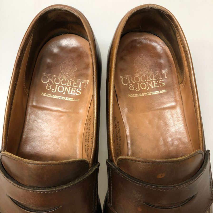 クロケット&ジョーンズ レザーシューズ ローファー ボストン ダークブラウン サイズUK5.5E メンズ Crockett&Jones 約24.0cm【AFD4】