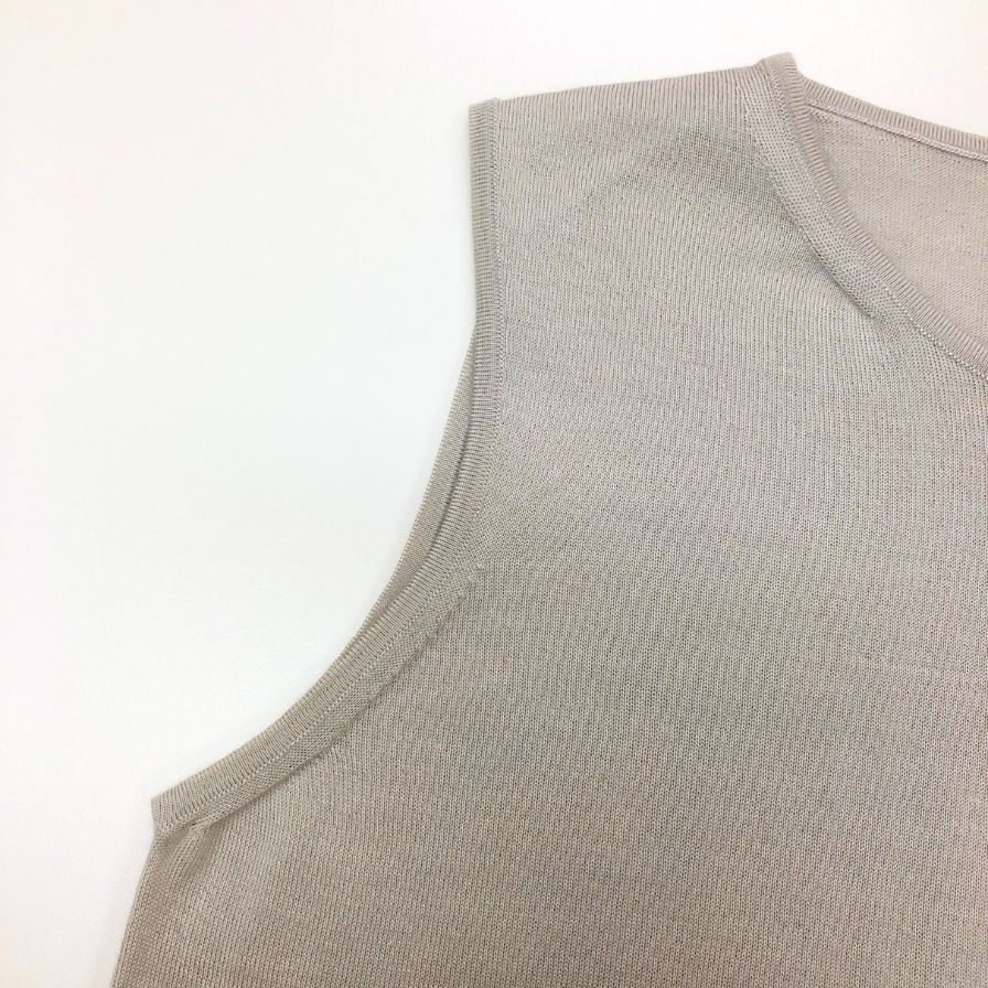 中古◆エルメス マルジェラ期 ノースリーブ トップス カシミヤ シルク レディース サイズSM グレー HERMES 【AFB15】