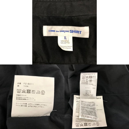 中古◆コムデギャルソンシャツ コットンポプリン レギュラーカラー シャツ FZ-B011 メンズ サイズXL ブラック COMME des GARONS SHIRT 【AFB41】