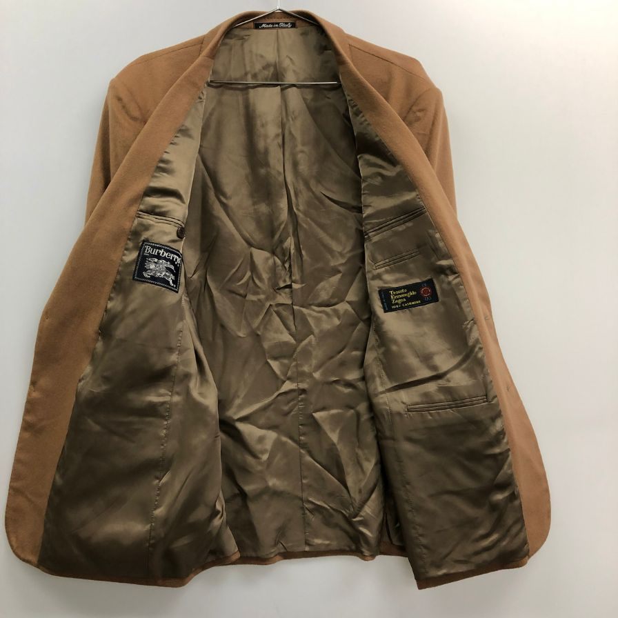 中古◆バーバリーズ オールドバーバリー 2Bカシミヤジャケット エルメネジルド ゼニア テスート メンズ サイズ50R キャメル BURBERRY'S 【AFF20】