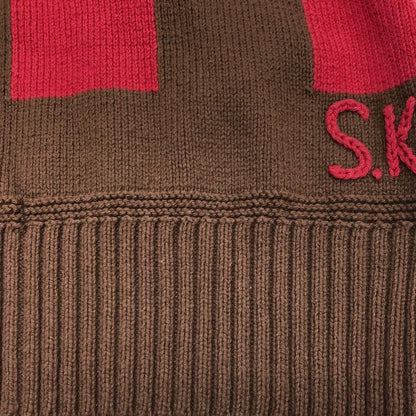 新品同様◆エスケーマノアヒル Vネックべスト コットン ブラウン サイズM s.k.manor hill 【AFB35】