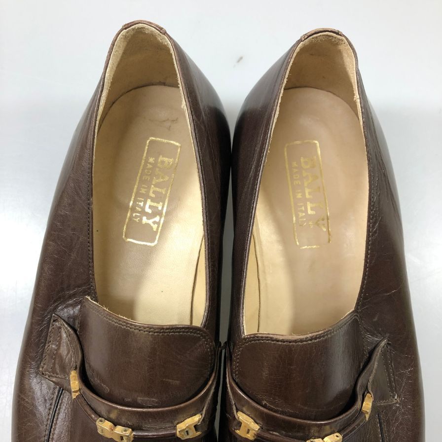 バリー レザーシューズ ローファー 4612 カーフ ブラウン メンズ サイズ8.5 BALLY 約27.5cm【AFC6】