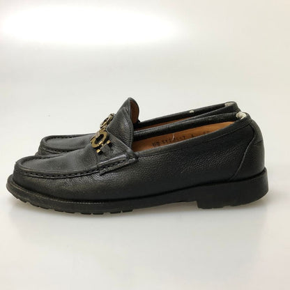 フェラガモ ビットローファー グレインレザー ガンチーニ金具 メンズ サイズ6EE ブラック Ferragamo 約24.5cm【AFC8】