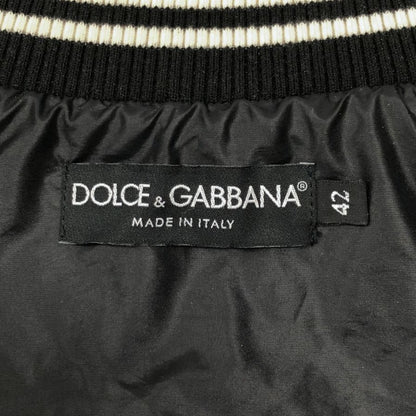 美品◆ドルチェ&ガッバーナ ナイロンブルゾン ロゴワッペン ブラック レディース サイズ42 DOLCE & GABBANA 【AFB13】