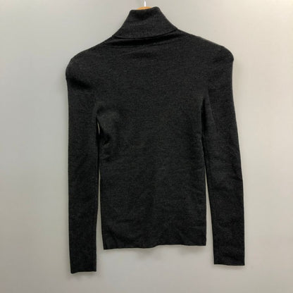 中古◆フォクシ―ニューヨーク ニット 27526 タートルネック ウール 肩パッド付 グレー サイズ38 FOXEY NEWYORK 【AFB10】