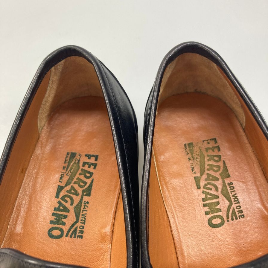 サルバトーレ フェラガモ ローファー ビットローファー ガンチーニ ブラック メンズ サイズ7 Salvatore Ferragamo 約25.0cm【AFC43】