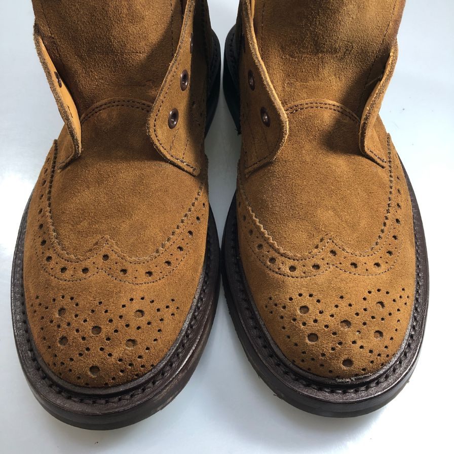 トリッカーズ M2508 ウィングチップ スウェード カントリーブーツ メンズ サイズ 7.5 ブラウン Tricker’ｓ ブーツ 約26.5cm【LA】【中古】