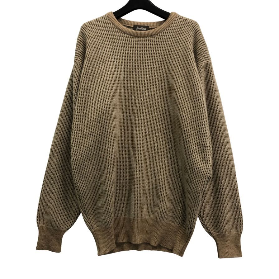 美品◆ニーマン マーカス エクスクルーシブ クルーネックニット カシミヤ ブラウン系 メンズ サイズM NEIMAN MARCUS 【AFB41】