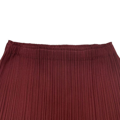 イッセイミヤケ プリーツプリーズ スカート PP33JG144 エンジ サイズ3 ISSEY MIYAKE PLEATS PLEASE【AFB35】