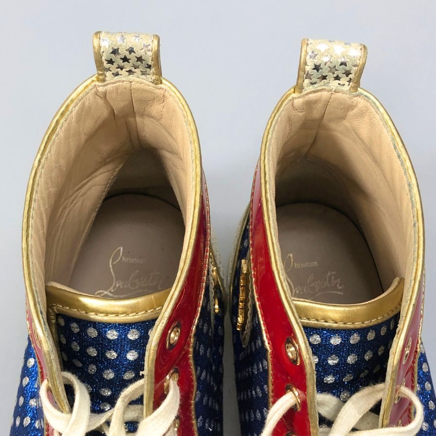 クリスチャン ルブタン 星条旗 ハイカット スニーカー メンズ サイズ41 総柄 Christian Louboutin 約26.0cm【AFC41】
