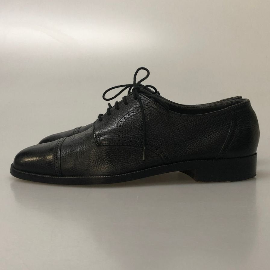 バリー レザーシューズ ストレートチップ グレインレザー スイス製 サイズ6.5E メンズ ブラック BALLY 約25.5cm【AFC28】
