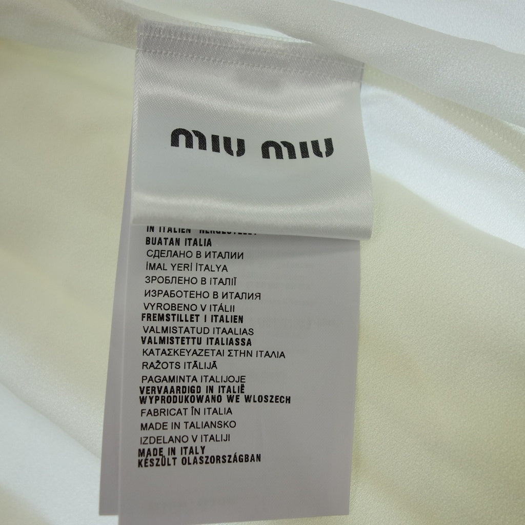 状况良好 ◆ Miu Miu 衬衫 白色 15AW 尺码 40 AMM1 2015 302 女式 miumiu [AFB22] 