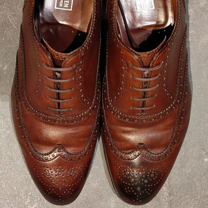 エドワードグリーン マルバーン フルブローグ 82ラスト ブラウン サイズUK8.5 EDWARD GREEN ビジネスシューズ 約27.0cm【LA】【中古】
