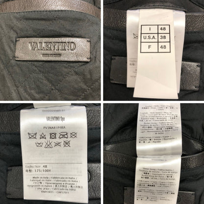 極美品◆ヴァレンティノ レザージャケット スタッズ ALWAYS ブラック カウレザー メンズ サイズI48 VALENTINO 【AFG1】
