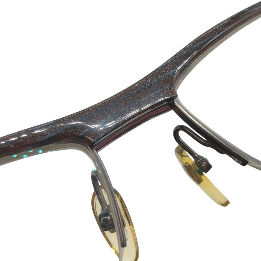 【入手困難】アランミクリ　alain mikli  パープルブラインドフレーム アランミクリ 度入りメガネ ハーフリム パープル レディース 56